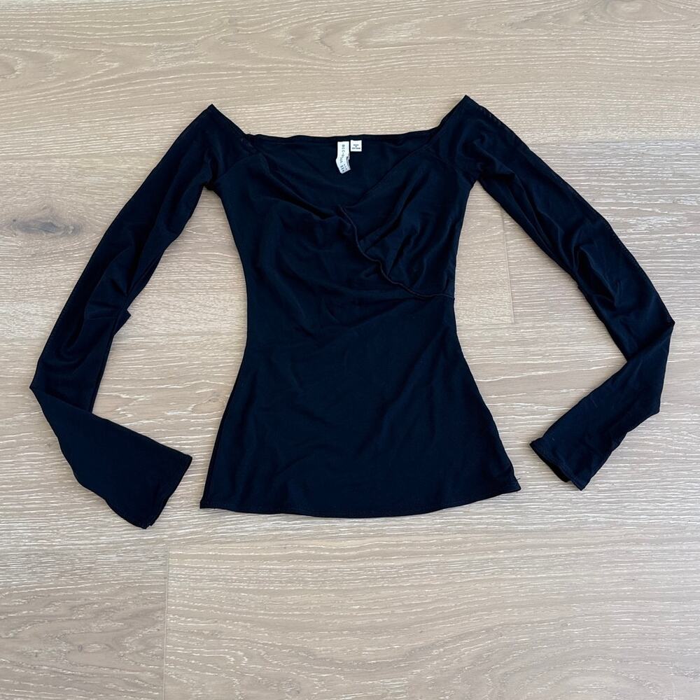 Bec + Bridge Long Sleeve Top Off Shoulder Size US 2 Black